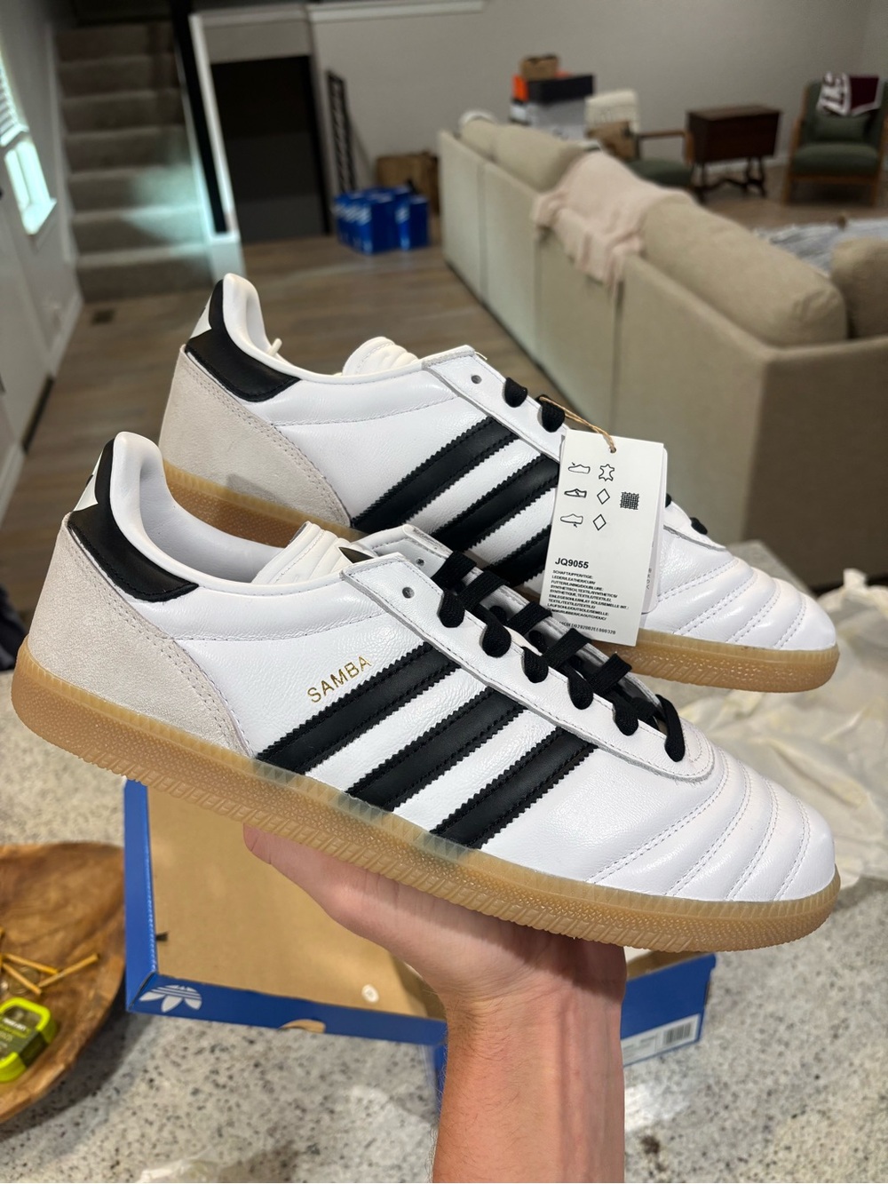 Adidas Samba JP ‘Cloud White Black Gum’ Men's Size 9-13 Low-Top Sneakers! JQ9055 - Picture 1 of 11